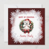 サンタベビーベア1stクリスマス新生児 シーズンカード (正面)