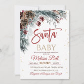 サンタベビーベビーシャワー招待状ウィンターサンタ 招待状 (正面)