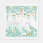 サンタベビーベビーシャワー スタンダードランチョンナプキン (正面)