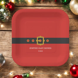 サンタベビーホリデークリスマスパーティー ペーパープレート