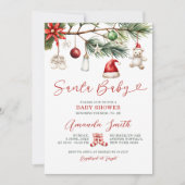 サンタベビーホリデークリスマスベビーシャワー 招待状 (正面)