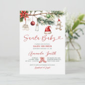 サンタベビーホリデークリスマスベビーシャワー 招待状 (スタンド正面)