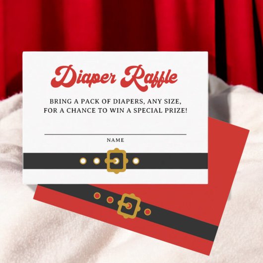 サンタベビーホリデーベビーシャワーオムツラッフルインザー エンクロージャーカード