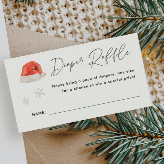 サンタベビーホリデーベビーシャワーオムツラッフル エンクロージャーカード