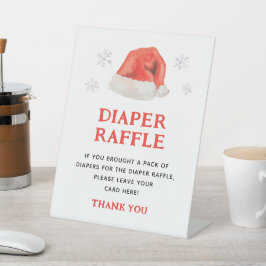サンタベビーホリデーベビーシャワーオムツラッフル 台座サイン