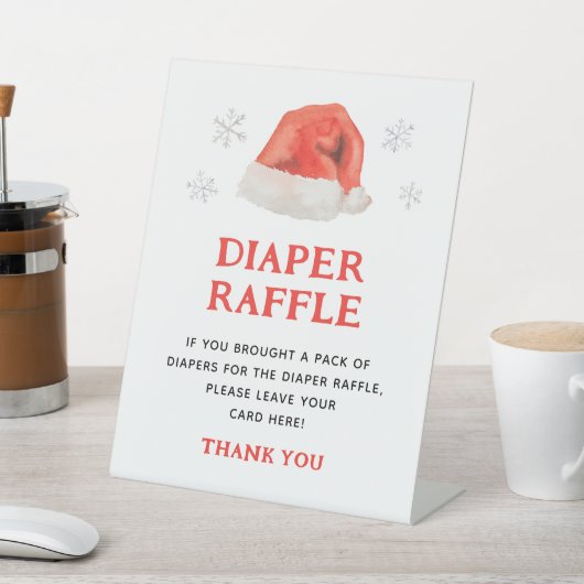 サンタベビーホリデーベビーシャワーオムツラッフル 台座サイン (インサイチュ)