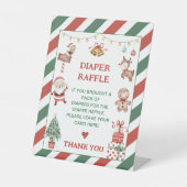 サンタベビーホリデーベビーシャワーオムツラッフル 台座サイン (正面)