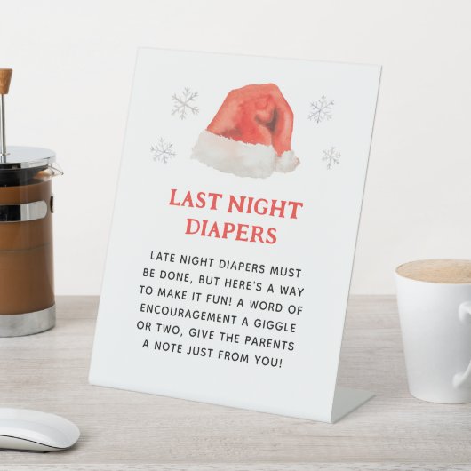 サンタベビーホリデーベビーシャワー昨夜おむつ 台座サイン (インサイチュ)