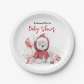 サンタベビーポーラテディベアクリスマス ペーパープレート (正面)