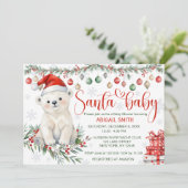 サンタベビーポーラベアーベビーシャワー 招待状 (スタンド正面)