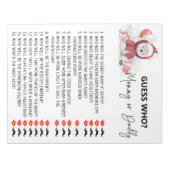 サンタベビーポーラーベアーベイビーシャワー誰が推測 ノートパッド (正面)