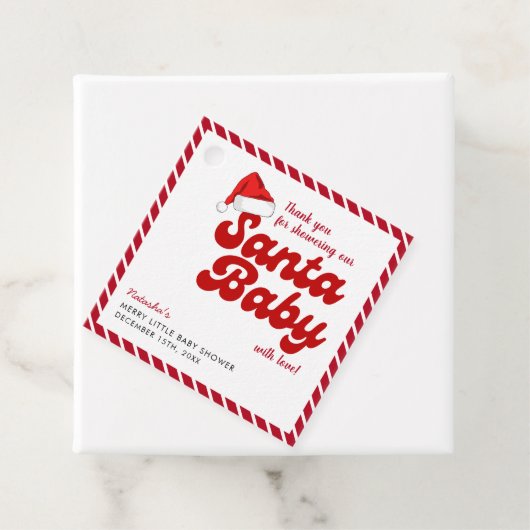 サンタベビーメリーリトルクリスマスベビーシャワー フェイバータグ (インサイチュ)