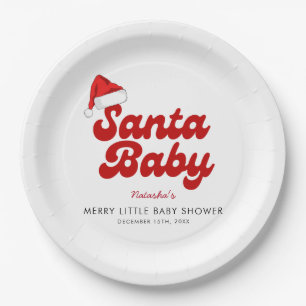 サンタベビーメリーリトルクリスマスベビーシャワー ペーパープレート