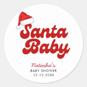 サンタベビーメリーリトルクリスマスベビーシャワー ラウンドシール