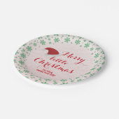 サンタベビーレッドグリーンシンプル伝統的クリスマス ペーパープレート (アングル)