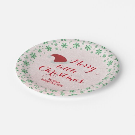 サンタベビーレッドグリーンシンプル伝統的クリスマス ペーパープレート (アングル)
