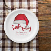 サンタベビーレッドシンプル伝統的クリスマス ペーパープレート