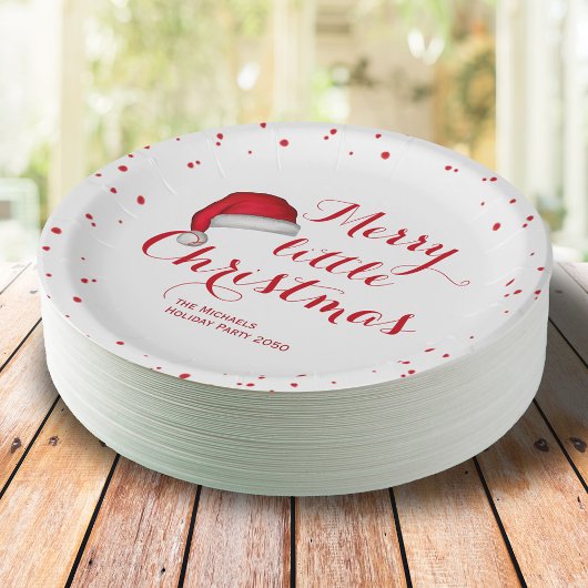 サンタベビーレッドシンプル伝統的クリスマス ペーパープレート