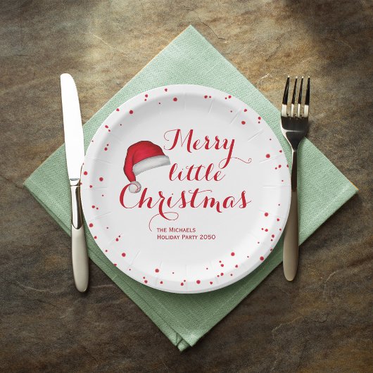 サンタベビーレッドシンプル伝統的クリスマス ペーパープレート