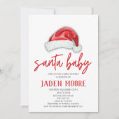 サンタベビーレッドハットクリスマスシャワー招待状 招待状 (正面)