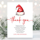 サンタベビーレッドハットクリスマスホリデーベビーシャワー サンキューカード