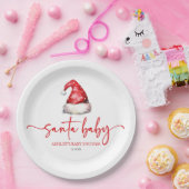サンタベビーレッドハットクリスマスホリデーベビーシャワー ペーパープレート (パーティー)