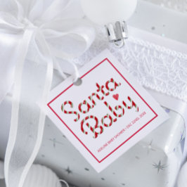 サンタベビーレッドベビーシャワーメッセージカード フェイバータグ