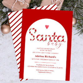 サンタベビーレッドホリデーシャワー招待状 招待状
