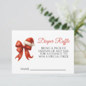 サンタベビーレッドボウクリスマスおむつラッフル エンクロージャーカード (スタンド正面)