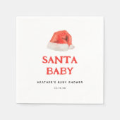 サンタベビーヴィンテージホリデーベビーシャワー スタンダードカクテルナプキン (正面)