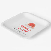 サンタベビーヴィンテージホリデーベビーシャワー ペーパープレート (傾斜あり)