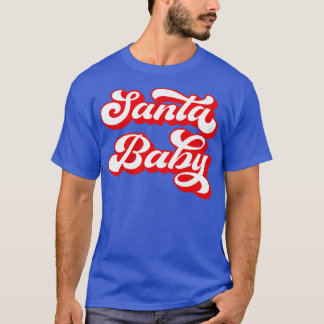 サンタベビーヴィンテージレトロおもしろいクリスマスforベビー tシャツ