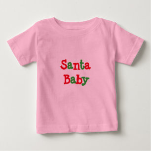 サンタベビー乳児クリーパー(ピンク) ベビーTシャツ