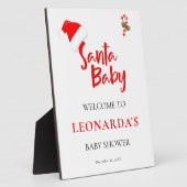 サンタベビー冬のベビーシャワーウェルカムプラーク フォトプラーク (側面)