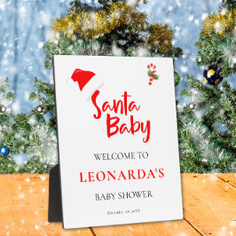 サンタベビー冬のベビーシャワーウェルカムプラーク フォトプラーク