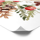 サンタベビー冬の赤ちゃんシャワー歓迎サイン ポスター (角)