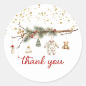 サンタベビー冬の赤ちゃん感謝していシャワーユー ラウンドシール (正面)