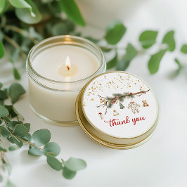 サンタベビー冬の赤ちゃん感謝していシャワーユー ラウンドシール