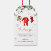 サンタベビー冬クリスマスベビーシャワーのお気に入り ギフトタグ (正面)