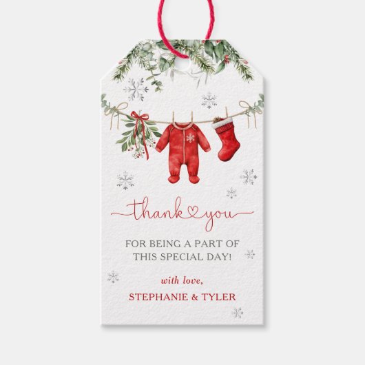 サンタベビー冬クリスマスベビーシャワーのお気に入り ギフトタグ (正面)