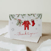 サンタベビー冬クリスマスベビーシャワー サンキューカード