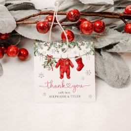 サンタベビー冬クリスマスベビーシャワー フェイバータグ