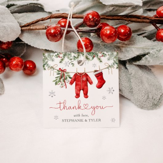 サンタベビー冬クリスマスベビーシャワー フェイバータグ