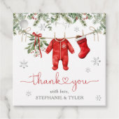 サンタベビー冬クリスマスベビーシャワー フェイバータグ (正面)