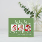 サンタベビー初めてのクリスマス3枚フォトポストカード シーズンポストカード (スタンド正面)