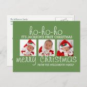 サンタベビー初めてのクリスマス3枚フォトポストカード シーズンポストカード (正面/裏面)