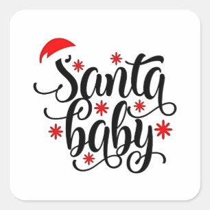 サンタベビー妊娠発表クリスマスサンタ スクエアシール