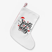 サンタベビー妊娠発表クリスマスサンタ スモールクリスマスストッキング (正面 (吊り時))