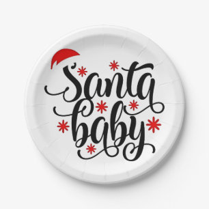 サンタベビー妊娠発表クリスマスサンタ ペーパープレート