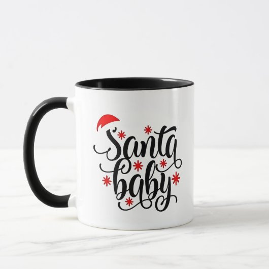 サンタベビー妊娠発表クリスマスサンタ マグカップ (左)